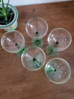 Lot de 5 verres à pied vin blanc d'Alsace