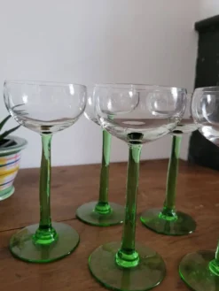 Lot de 5 verres à pied vin blanc d'Alsace