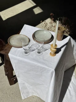 Lot de 3 verres à pied vintage en verre transparent H14 D10