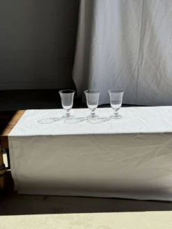 Lot de 3 verres à pied vintage en verre transparent H14 D10