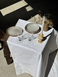 Lot de 3 verres à pied vintage en verre transparent H14 D10