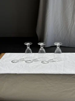 Lot de 3 verres à pied vintage en verre transparent H14 D10