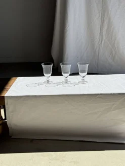 Lot de 3 verres à pied vintage en verre transparent H14 D10
