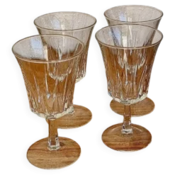 Lot de 4 verres à pied vintage Luminarc Régence années 1970