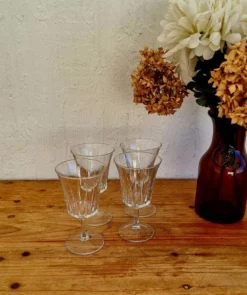 Lot de 4 verres à pied vintage Luminarc Régence années 1970