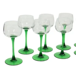 Lot de 10 verres à vin d'Alsace Vintage Luminarc Base Verte