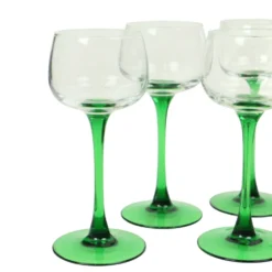 Lot de 10 verres à vin d'Alsace Vintage Luminarc Base Verte