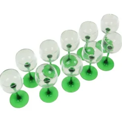 Lot de 10 verres à vin d'Alsace Vintage Luminarc Base Verte