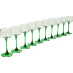 Lot de 10 verres à vin d'Alsace Vintage Luminarc Base Verte