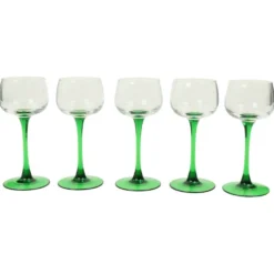 Lot de 10 verres à vin d'Alsace Vintage Luminarc Base Verte