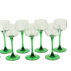 Lot de 10 verres à vin d'Alsace Vintage Luminarc Base Verte