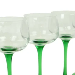 Lot de 10 verres à vin d'Alsace Vintage Luminarc Base Verte