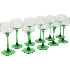 Lot de 10 verres à vin d'Alsace Vintage Luminarc Base Verte