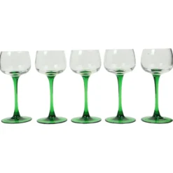 Lot de 10 verres à vin d'Alsace Vintage Luminarc Base Verte