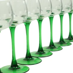Lot de 10 verres à vin d'Alsace Vintage Luminarc Base Verte