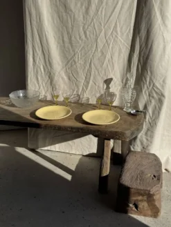 Lot de 6 verres vintage à pied jaune : réunion de 4 grands et 2 petits