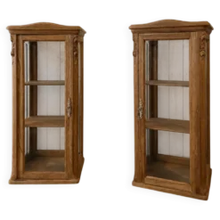 Lot de 2 Vitrines art déco bois massif