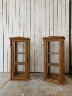 Lot de 2 Vitrines art déco bois massif