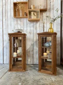 Lot de 2 Vitrines art déco bois massif