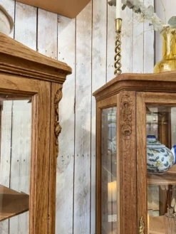 Lot de 2 Vitrines art déco bois massif