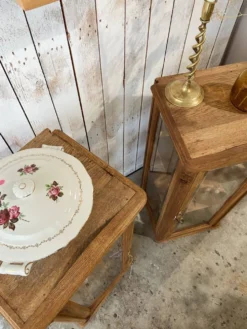 Lot de 2 Vitrines art déco bois massif