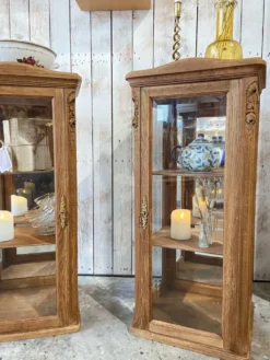Lot de 2 Vitrines art déco bois massif