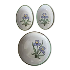 Lot 3 pièces céramique Natoli Vallauris – Décor Iris