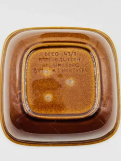 Lot 3 plats carrés en grès Deco Hälsingborg K.J. Svensson