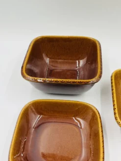 Lot 3 plats carrés en grès Deco Hälsingborg K.J. Svensson