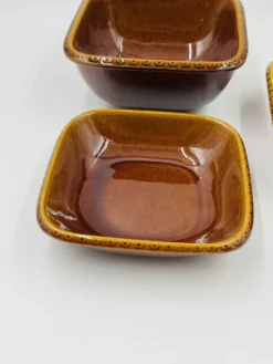 Lot 3 plats carrés en grès Deco Hälsingborg K.J. Svensson