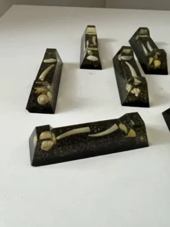 Lot porte-couteaux plexiglass coquillage inclusion