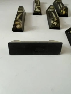 Lot porte-couteaux plexiglass coquillage inclusion