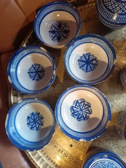 Lot 11 poteries marocaine pot à beurre époque 1940 signé serghini.