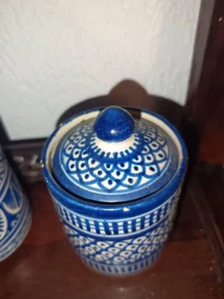 Lot 11 poteries marocaine pot à beurre époque 1940 signé serghini.