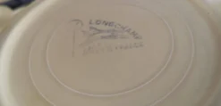 Lots de 6 anciennes assiettes creuses Longchamp France jaune soleil