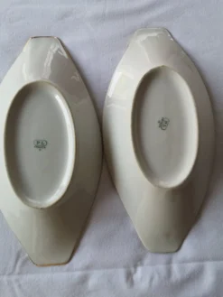 1 lots de deuxplats de service ovale