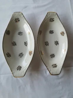 1 lots de deuxplats de service ovale