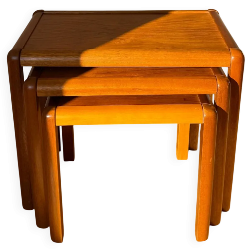 Lot table gigogne en bois vintage