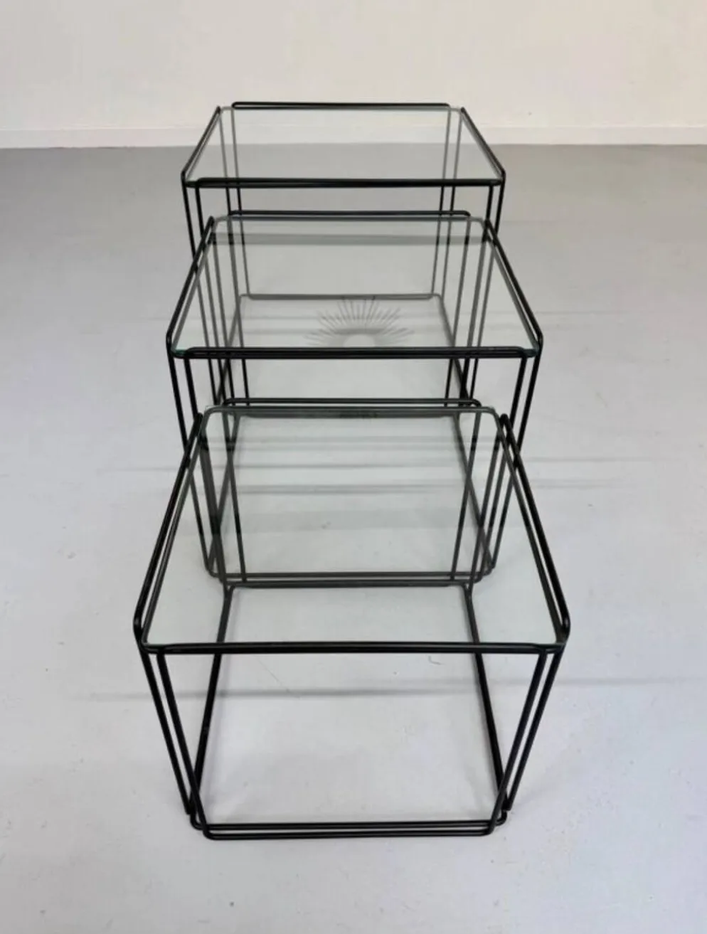 Lot 3 tables basse gigogne design des années 70 Max Sauze vintage