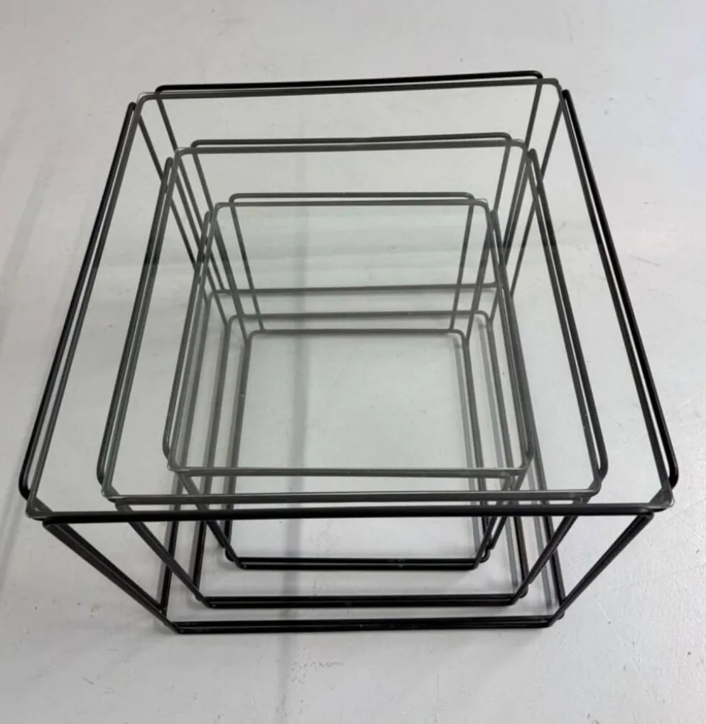 Lot 3 tables basse gigogne design des années 70 Max Sauze vintage