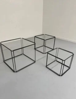 Lot 3 tables basse gigogne design des années 70 Max Sauze vintage
