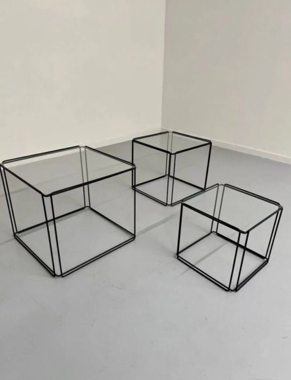Lot 3 tables basse gigogne design des années 70 Max Sauze vintage