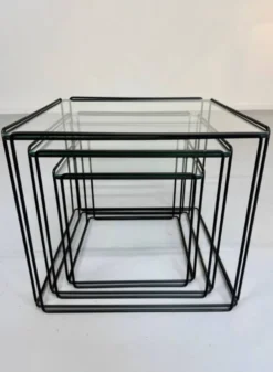 Lot 3 tables basse gigogne design des années 70 Max Sauze vintage