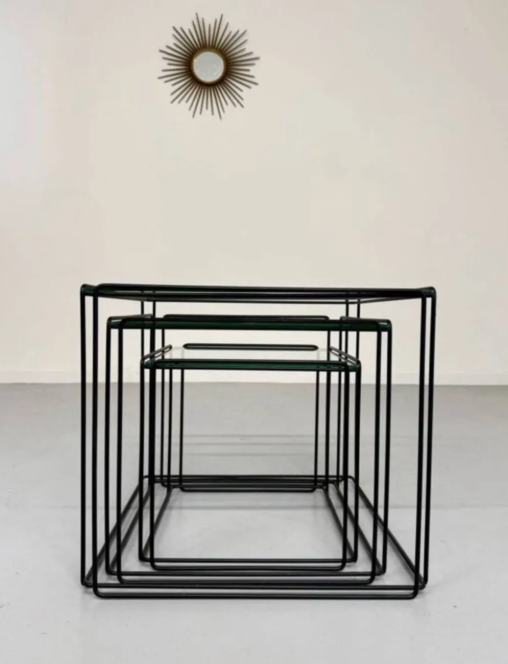 Lot 3 tables basse gigogne design des années 70 Max Sauze vintage