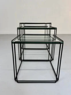 Lot 3 tables basse gigogne design des années 70 Max Sauze vintage