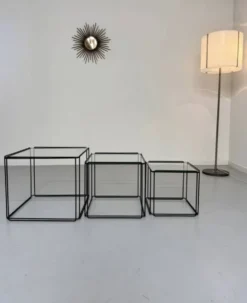 Lot 3 tables basse gigogne design des années 70 Max Sauze vintage