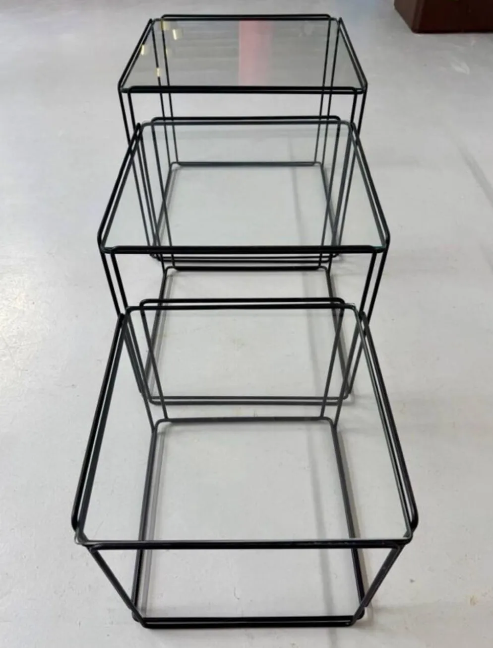 Lot 3 tables basse gigogne design des années 70 Max Sauze vintage