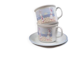Lot 2 tasses Kronester Bavaria décor bord de mer vintage West Germany