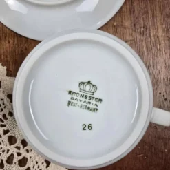 Lot 2 tasses Kronester Bavaria décor bord de mer vintage West Germany