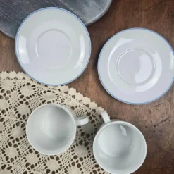 Lot 2 tasses Kronester Bavaria décor bord de mer vintage West Germany